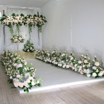 Forest wedding silk flowers widen high-end green leaves High flowers lead outdoor wedding ornaments lead the way Green plants lead the way