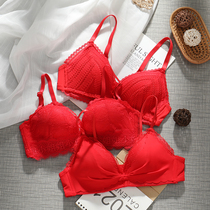 This Life Year Big Red Lingerie Women Suit No Steel Ring Thin to woo sexy wedding bride Heqing up to the bra