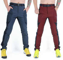 MONTPIC outdoor waterproof hiking pants men Winter Assault pants windproof soft shell plus velvet pants men slim fleece pants