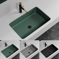 Black square pelvic floor washbasin pool embedded ceramic washbasin face basin Home Balcony Toilet Single Basin