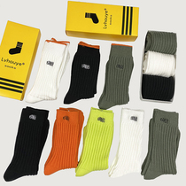 Yu Wenle the same socks mens tube socks ins trend autumn and winter couple cotton socks thickened sports stockings women