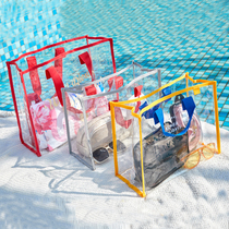 Hot spring swimming storage bag transparent waterproof bag Swimsuit storage bag Fitness wash bag tote bag large capacity
