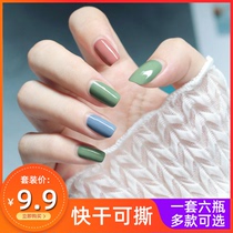 6 bottles of set foot nail polish free baking quick-drying and long-lasting tear female nude transparent nail Net red students