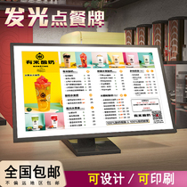 Milk tea shop menu customization bar luminous ordering board menu design and production display board desktop creative net red