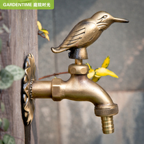 Outdoor animal single cold faucet thickened brass Kingfisher model antifreeze sunscreen mop pool courtyard garden stand water plug