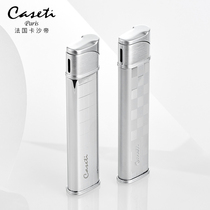 French Casha Ultra-thin wind lighter straight blue flame gas lighter with festive gifts for men and women