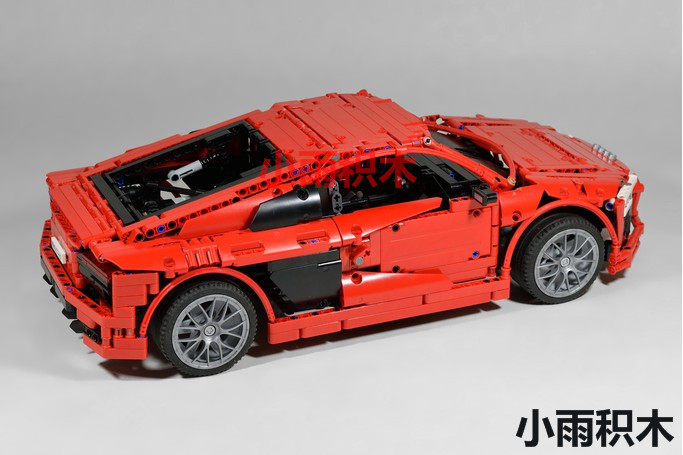 国产积木 兼容乐高 科技 r8跑车超跑moc-4463 拼装电动遥控