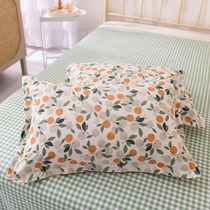 Full cotton pillowcase pair of clothing pure cotton latex pillowcase single student Dormitory Pillow Core Set Men Single Net Red