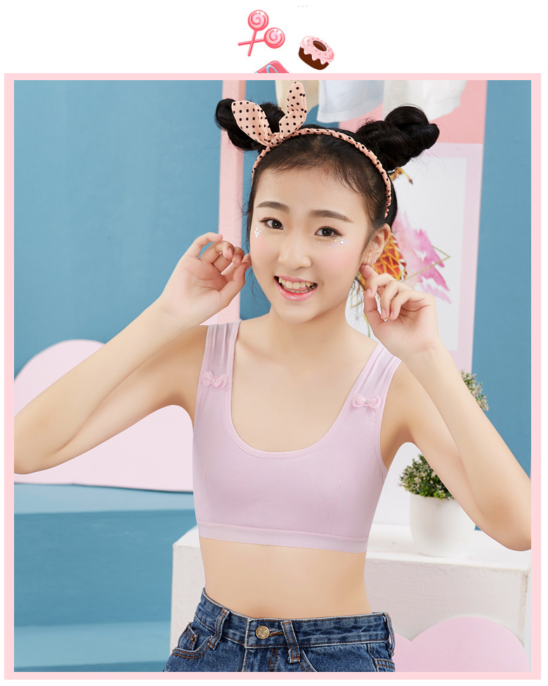 少女文胸12-13-14-15-16岁初中高中学生发育期小背心纯棉抹胸内衣_淘