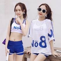 Swimsuit women Summer simple belly split conservative loose thin swimsuit three-piece seaside new hipster