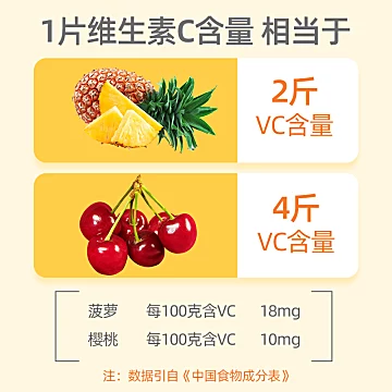 葵花药业维生素C咀嚼片vc维他命c含片正[20元优惠券]-寻折猪