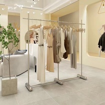 Clothing Store Display Rack Display Rack Mesh Red Floor Type Stainless Steel Hanger Side Hanging Womens Clothing Special Hanging Clothes Pole