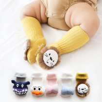 Autumn and winter cotton baby socks 0-6-12 month new baby non-slip floor socks 1-3 year old cartoon doll baby socks