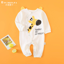 0-3-9 months baby clothes summer air-conditioned clothes pajamas spring and autumn cotton jumpsuit baby long sleeve giraffe 6