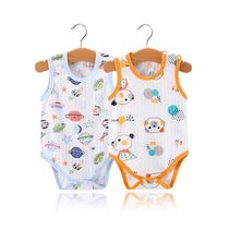 Baby cotton thin clothes jumpsuit summer newborn baby Summer clothes female pajamas male baby bag