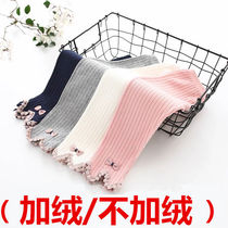 Girls leggings Spring and Autumn Thin Children Joker trousers Korean version 0-1-3 years old children Baby plus velvet pants children