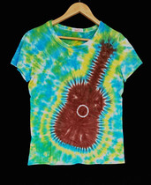 Tie-dye T-shirt hippie skateboard Harajuku (tie-dye guitar) treatment