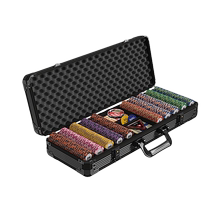 Texas Holdem Poker Chip Set Crown Clay Mahjong Card Room Special Chip Coin Aluminum Box Texas Poker Tablecloth Game