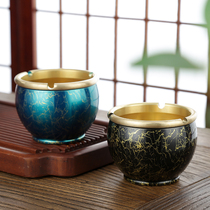 All copper ashtray home office large new Chinese style simple luxury creative personality ornaments dust-proof ashtray