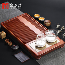Frame tea tray set simple glass appliance living room integrated tea table household wooden tray Tea Sea automatic water supply