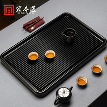 Yichen simple Bakelite tea tray drainage tea Sea black material whole piece rectangular tea table electric Bakelite tray household