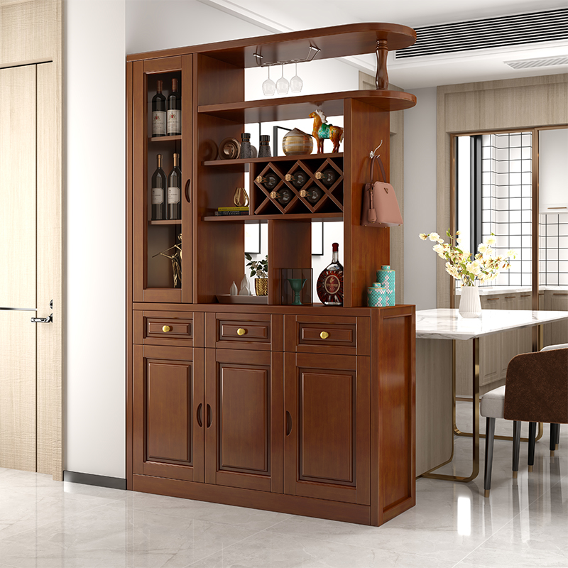 Solid wood room Cabinet Wine Cabinet Modern Chinese Living Room Genguan Cabinet Footwear Cabinet Partition Cabinet Entrance screen Two-sided lockers-Taobao