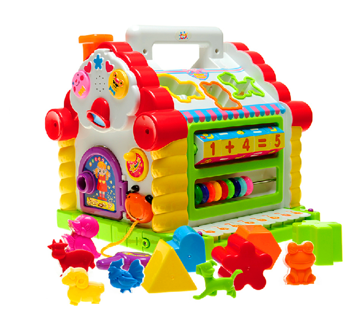 儿童早教益智玩具多功能趣味小屋音乐智慧屋珠算电子琴多场景仿真