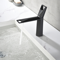 Black full copper brushed gold hot and cold water basin faucet gun gray single hole high faucet silver waterfall faucet