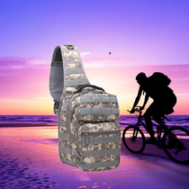 Camouflage outdoor sports large chest bag Mens and womens shoulder oblique cross-bag Military fan tactical waterproof riding mountaineering function bag