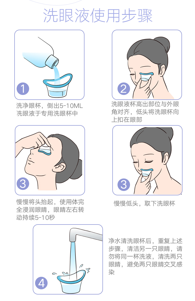 送小包装 洗眼杯】洗眼液250ml清洁眼部护理液洗眼睛水清洗液神器_买