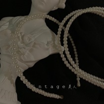 Gentle ballet French retro court Hepburn style Elegant literary wild Hong Kong style Pearl hair band hair accessories