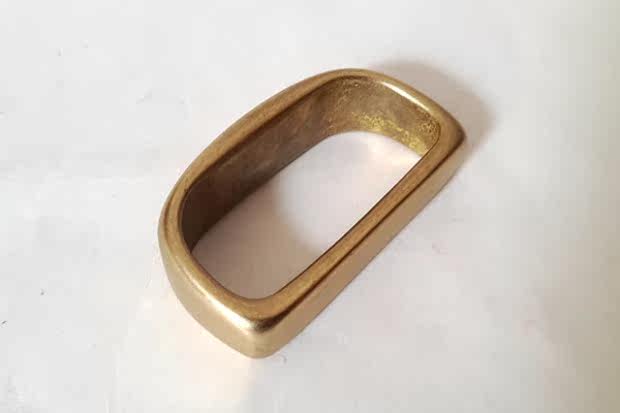 男士皮带圈子手工纯黄铜腰带环皮带带环配件腰带尾部固定圈3cm_双氙