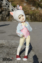 (Sold out) BOBMI DZ6 points BJD baby clothes swimsuit cat ear set-milk meow meow meow
