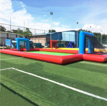 Manufacturer outdoor track fence moving inflatable football field water volleyball court KT football door air model props
