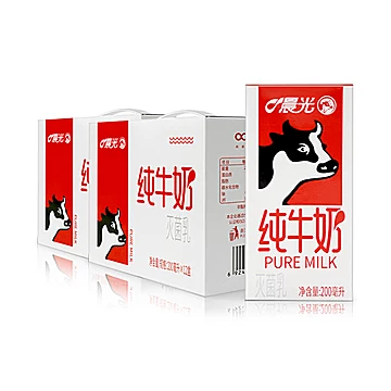 【晨光牛奶】全脂纯牛奶200ml*12盒*2箱[40元优惠券]-寻折猪