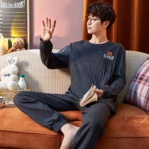 Mens Sleepwear Spring Autumn Winter Long Sleeves Cotton 2021 New online Red Burst Casual Couples Home Suits Suit