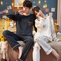 Couples pyjamas womens spring autumn winter long sleeves cotton quality 2021 new net red explosive for mens easy home suit suit