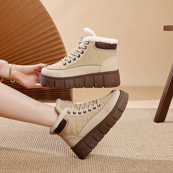 공식 웹 사이트 품질 MUJ2024 새로운 한국 버전의 Winter Warm Plus Velvet Snow Boots Cotton Shoes Short Tube 두꺼운 면화 부츠 공식 웹 사이트 품질 MUJ2024 새로운 한국 버전의 Winter Warm Plus Velvet Snow Boots Cotton Shoes Short Tube 두꺼운 면화 부츠