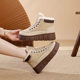 공식 웹 사이트 품질 MUJ2024 새로운 한국 버전의 Winter Warm Plus Velvet Snow Boots Cotton Shoes Short Tube 두꺼운 면화 부츠 공식 웹 사이트 품질 MUJ2024 새로운 한국 버전의 Winter Warm Plus Velvet Snow Boots Cotton Shoes Short Tube 두꺼운 면화 부츠
