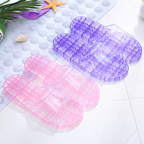 Bathroom slippers women Summer indoor non-slip bath water leakage couple home soft bottom massage male hollow hole shoes Japanese style