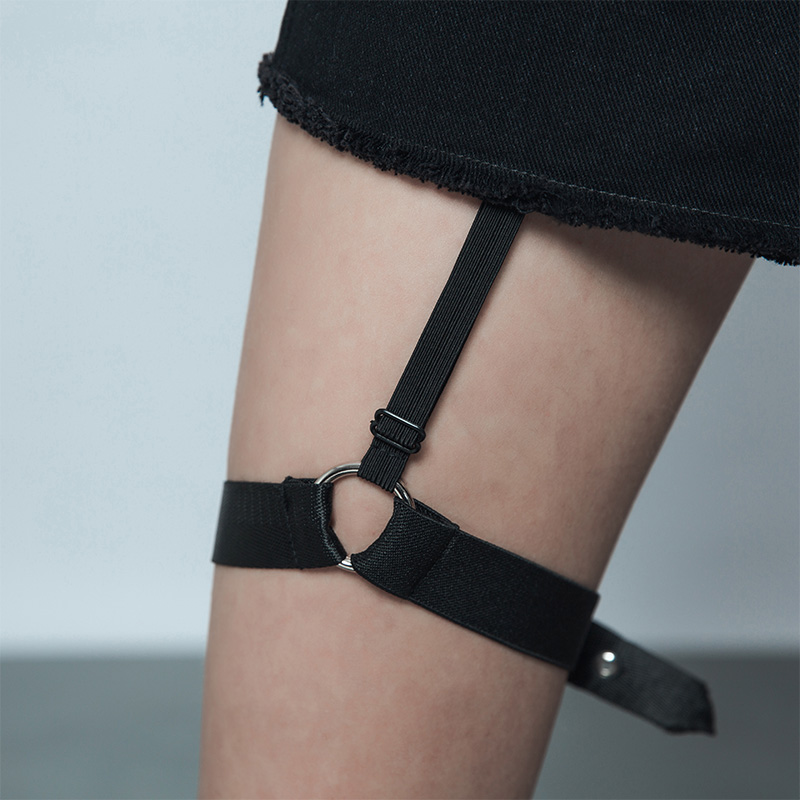 punkrave个性两用腿套女修身百搭朋克新款潮流配饰性感美腿链绑绳