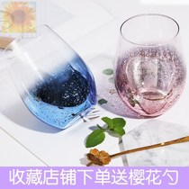 Starry Sky Glass Water Girls Korean Version Online Red Home Large Capacity Drink Juice Milk Mug