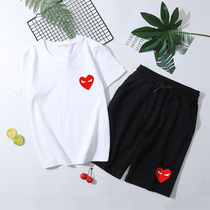 Children's Suit 2022 New Summer Boys Mode Sports Leisure T-shirt Shorts Two Girls' High School Children