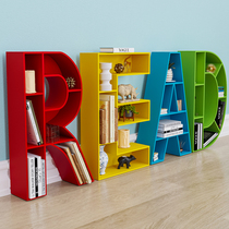 Creative Wall Wall Wall Art letter bookshelf children English number iron shelf floor bookcase display rack