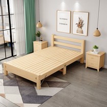 Foldable solid wood bed 1 5 m thick double bed 1 8M economy 1 2 household single bed 1M modern simple