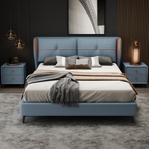 The Nordic technology bu chuang light luxury double nuptial bed 1 8 meters cloth art bed modern minimalist master bedroom soft tatami bed