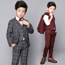 Childrens suit suit boys small suit jacket thickened autumn and winter clothes boy handsome British flower children wedding dress
