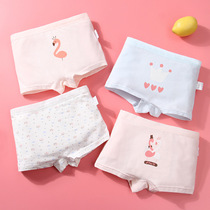 Girls' panties pure cotton punt four-corner triangle little girl shorts without papple children in the baby pants of the big child