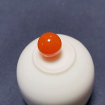 Natural original mine Baoshan Willow material round beads scattered beads persimmon red southern red agate jewelry with beads top beads spot inlay