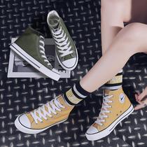 Wild Chinese style womens shoes high-top canvas student board shoes 2019 new trend shoes autumn hand-painted explosion change board womens shoes
